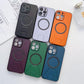 iPhone 12 Pro Max Magsafe Wireless Charging Mobile Phone Leather Case Buckle Ring Stand Back Cover