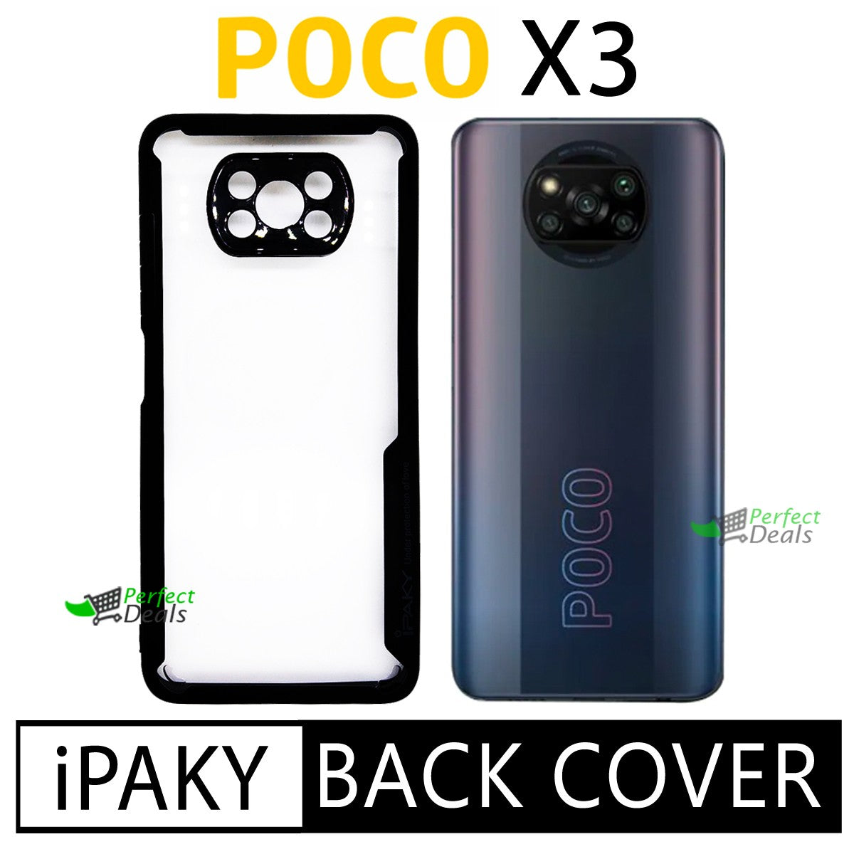 iPaky Shock Proof Back Cover for POCO X3