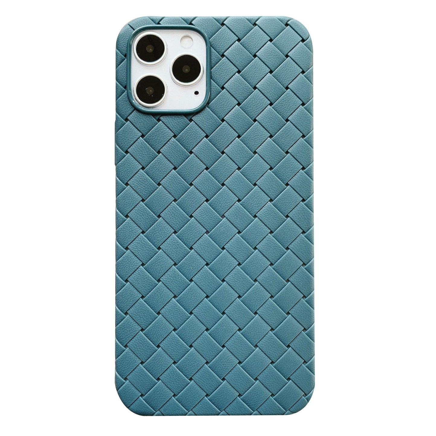 iPhone 12 Pro Cross Grid Weaving Pattern Design Silicone Case back Cover