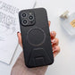 iPhone 14 Pro Magsafe Wireless Charging Mobile Phone Leather Case Buckle Ring Stand Back Cover
