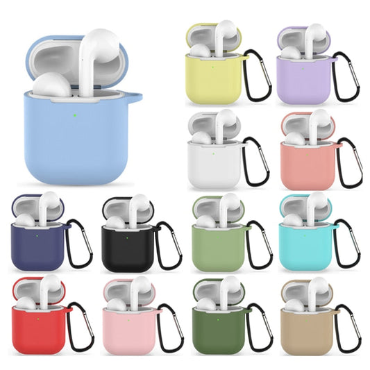 Soft Silicone with Clip Metal Hanger for apple airpod 1/2