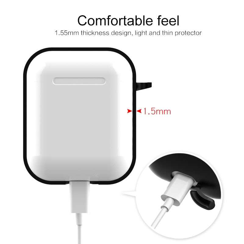 Soft Silicone with Clip Metal Hanger for apple airpod 1/2