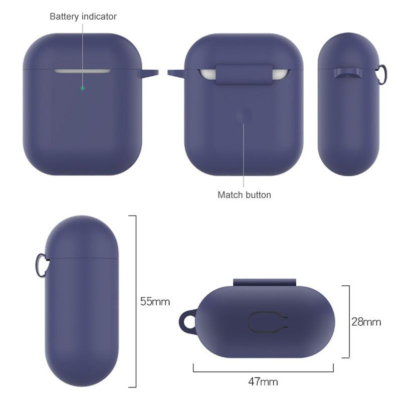 Soft Silicone with Clip Metal Hanger for apple airpod 1/2