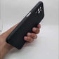Samsung A12 Carbon Fiber texture Hard Rubber armour back cover shock-porof case