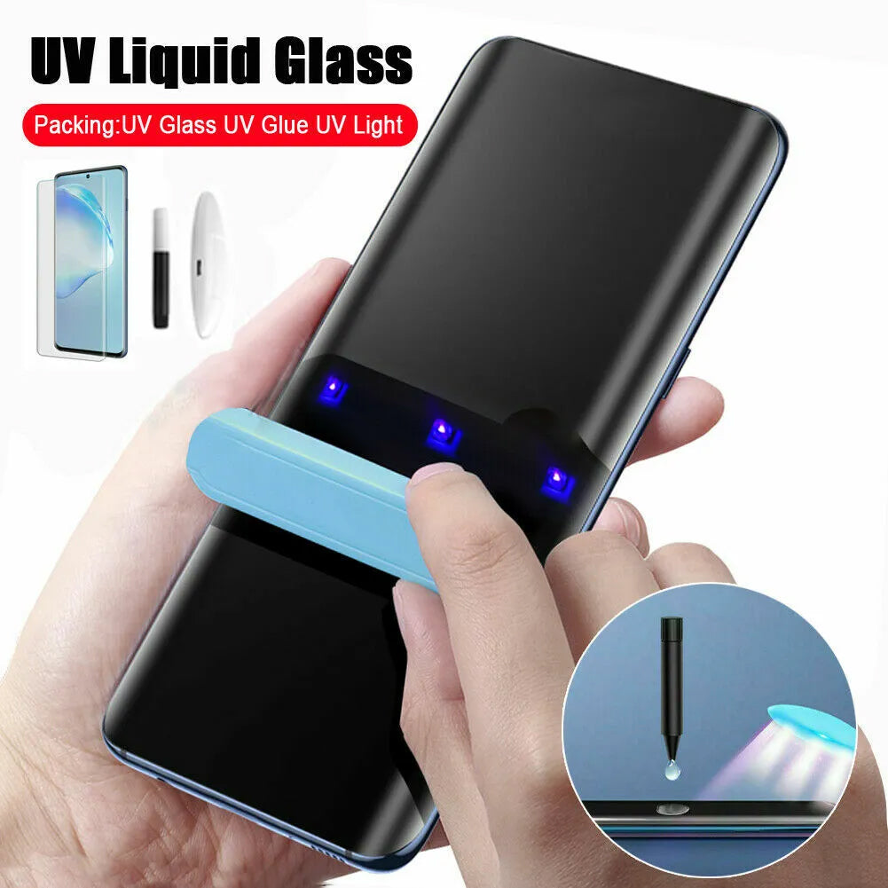 Pack of UV Glue Full Screen Protector Tempered Glass + Carbon Back Sticker and Camera Lens Protection for Samsung S23