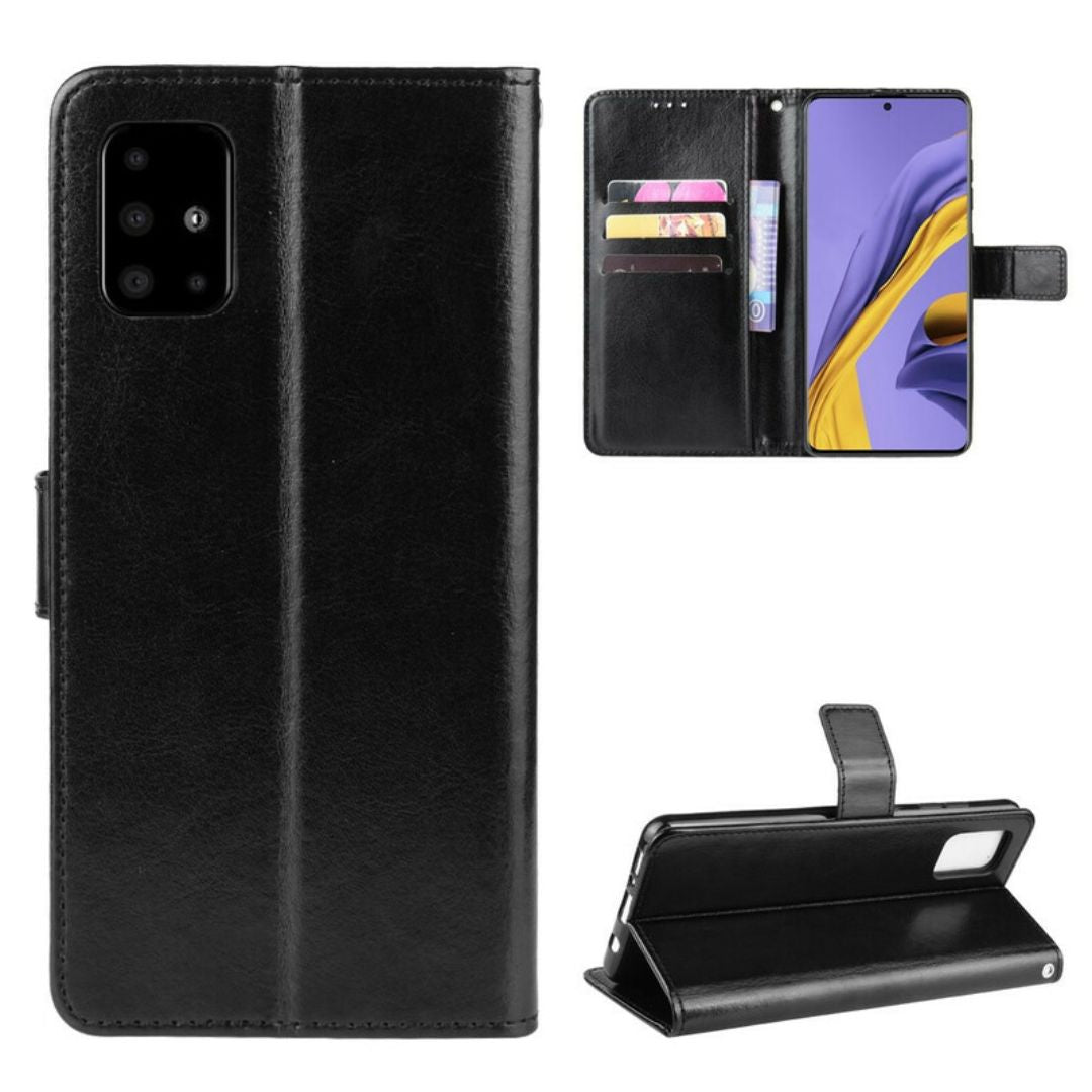 Samsung A51 Leather Pouch Case Premium Leather texture full cover