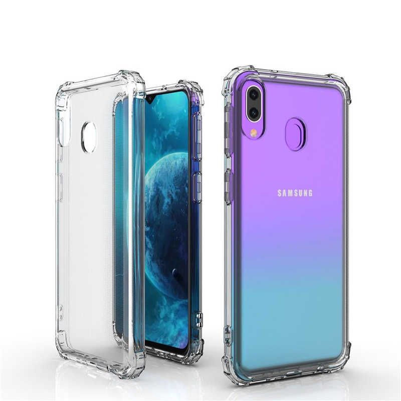 AntiShock Clear Back Cover Soft Silicone TPU Bumper case for Samsung A20
