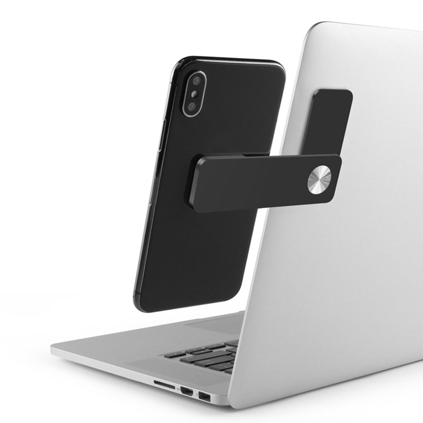 Adjustable Magnetic Folding Laptop Screen Support and Phone/Tablet Side Mount Holder Bracket