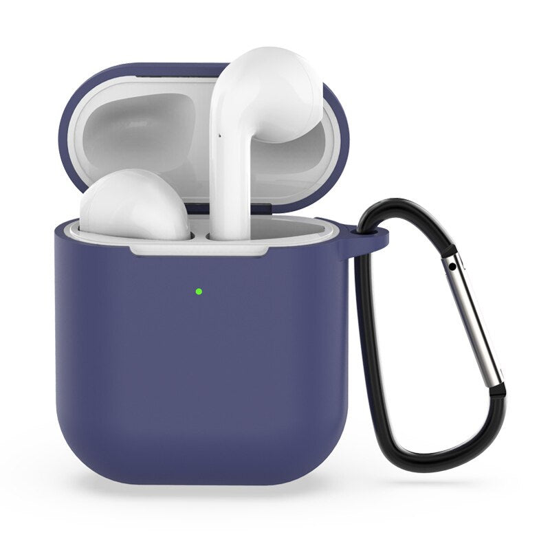 Soft Silicone with Clip Metal Hanger for apple airpod 1/2