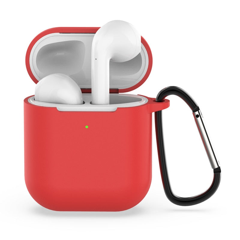 Soft Silicone with Clip Metal Hanger for apple airpod 1/2