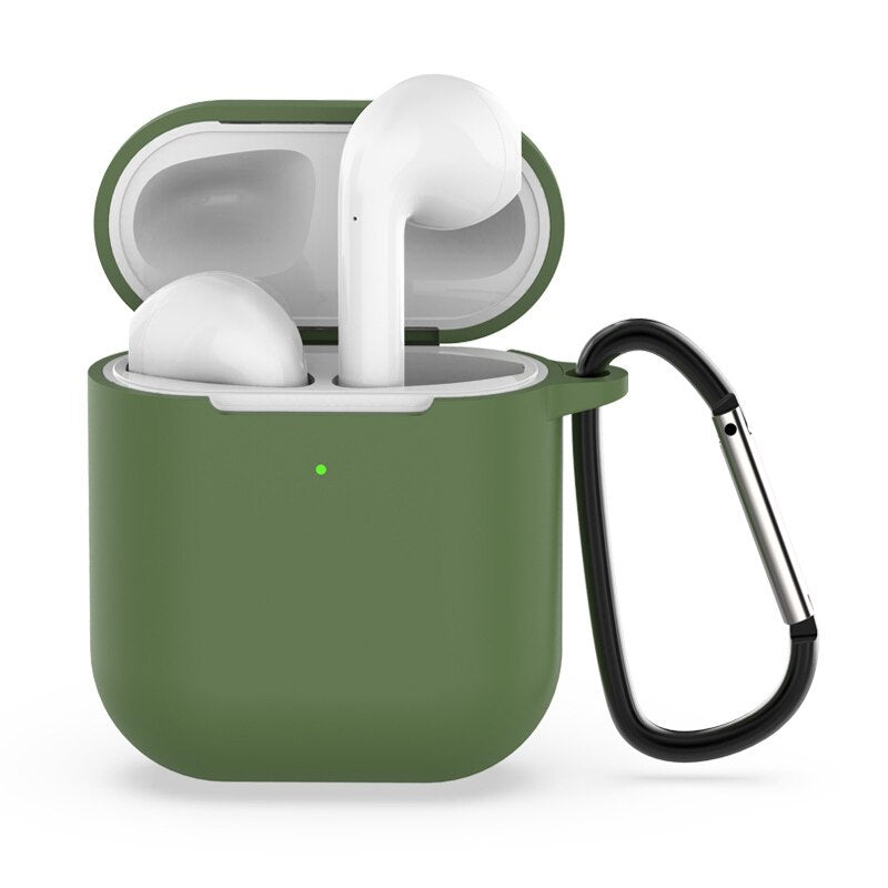 Soft Silicone with Clip Metal Hanger for apple airpod 1/2