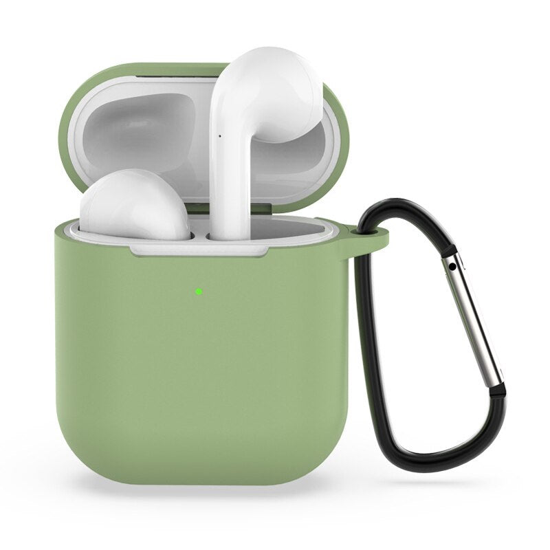 Soft Silicone with Clip Metal Hanger for apple airpod 1/2