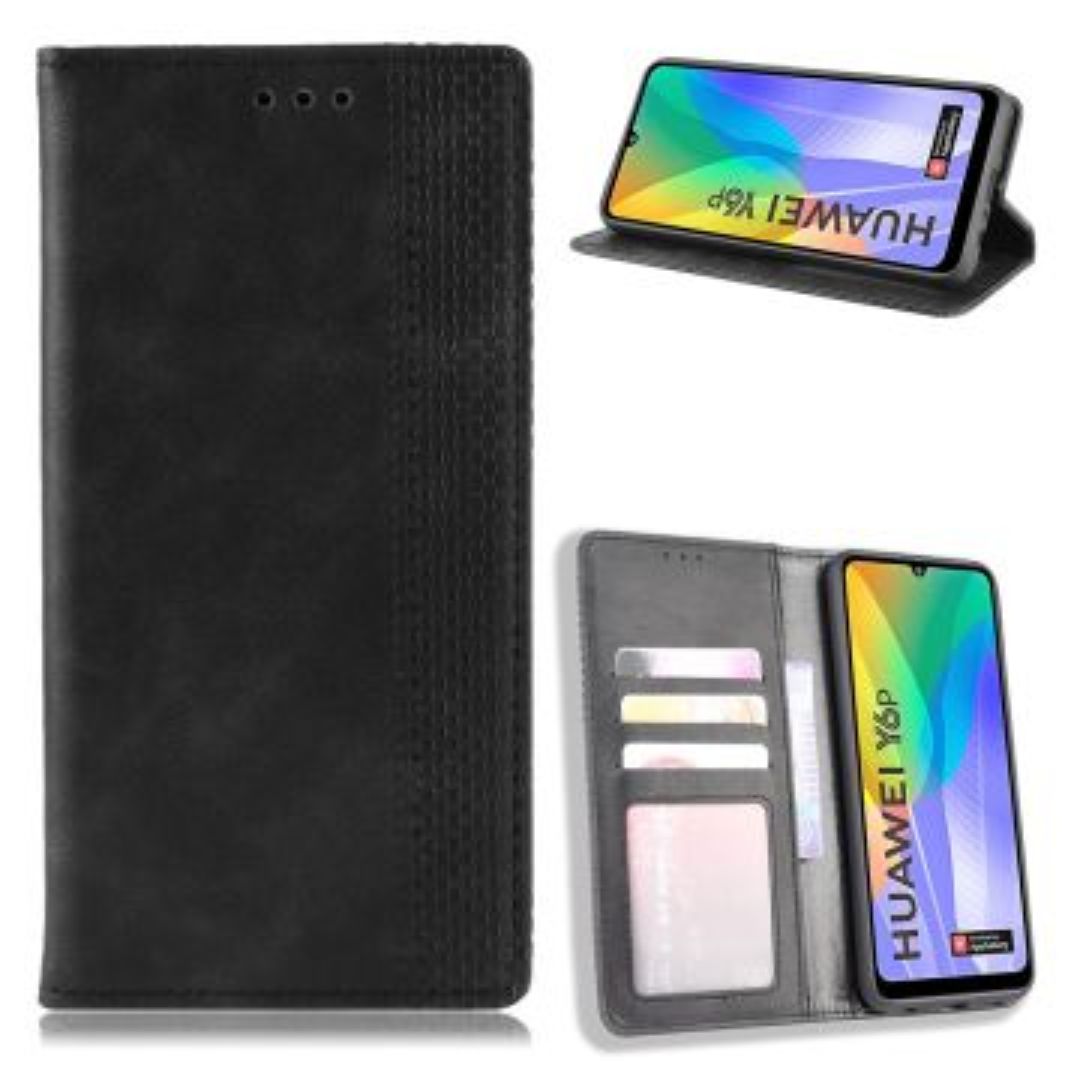 Huawei Y6p Leather Pouch Case Premium Leather texture full cover